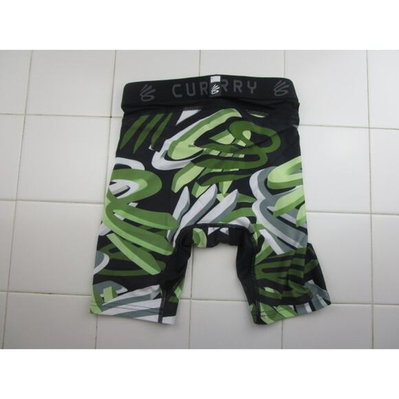 Under Armour Stephen Curry Heat Gear Compression Shorts Green Men's Small - Picture 2 of 3